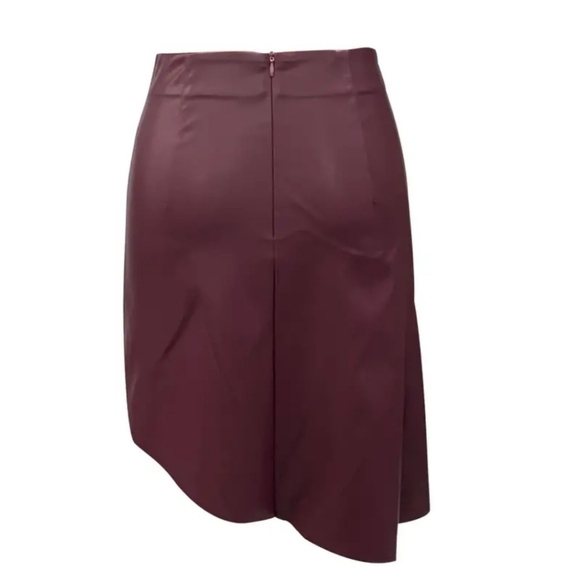 ORCHID FAUX LEATHER HIGH LOW SKIRT - Picture 2 of 3